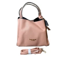Kate Spade Knott Pebbled Leather Medium Crossbody Tote Pink $348 Retail