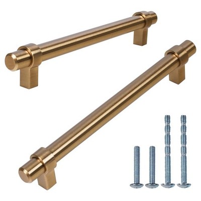 Triumph Hardware Solid Gold Bar Handle Pull,10 Pack,6-516 in Inch (160mm) Cab...