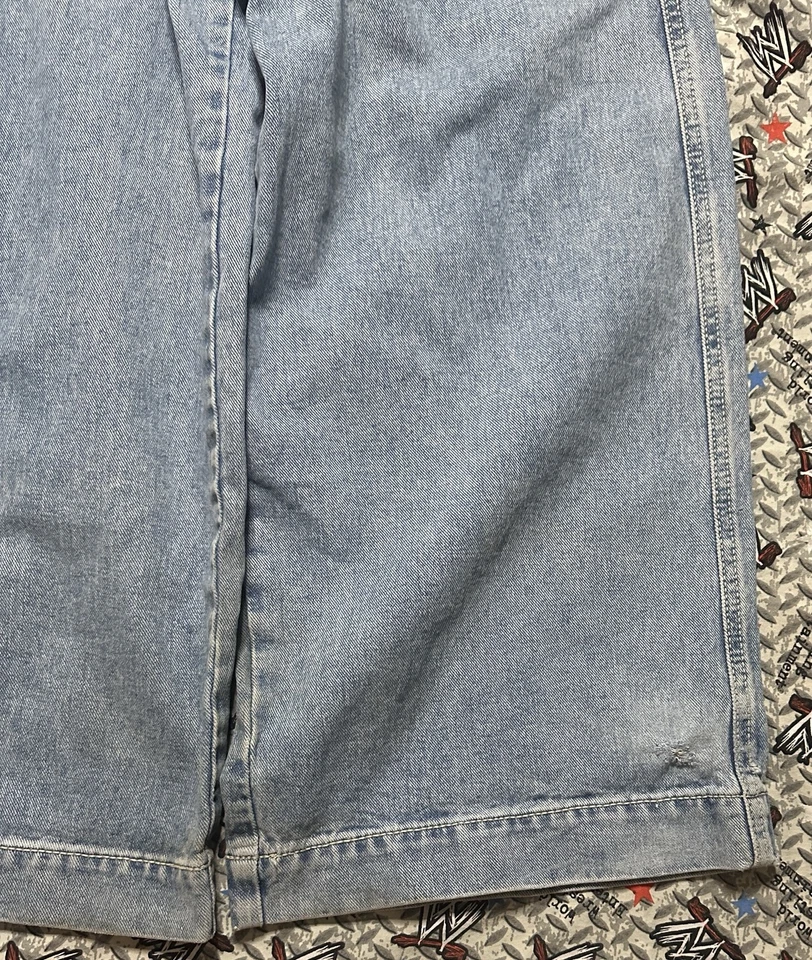Pantalones de mezclilla Jnco Twin Cannon para hombre 28x30 *defecto* holgados pierna ancha remolino Y2K de colección patinador Foto 4 de 4