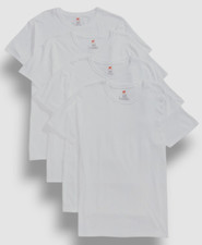 Hanes Boys Short Sleeve Crew Neck 4-Pack T-Shirt White Tee Tagless Size XL
