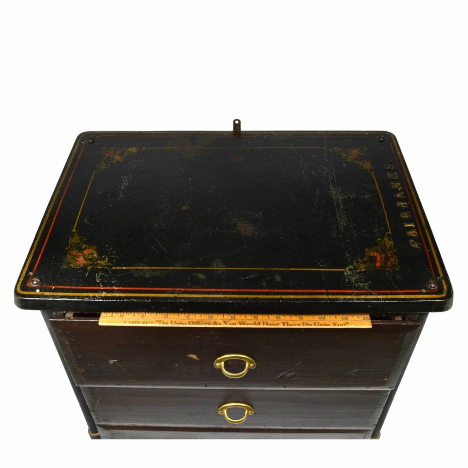 Antigua cómoda/mesa auxiliar FAIRBANKS HIERRO FUNDIDO Y MADERA ¿Hecha en casa? Foto 2 de 4