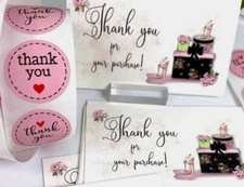 Thank You Business Card for Small Business, Fashion, Thank You Stickers