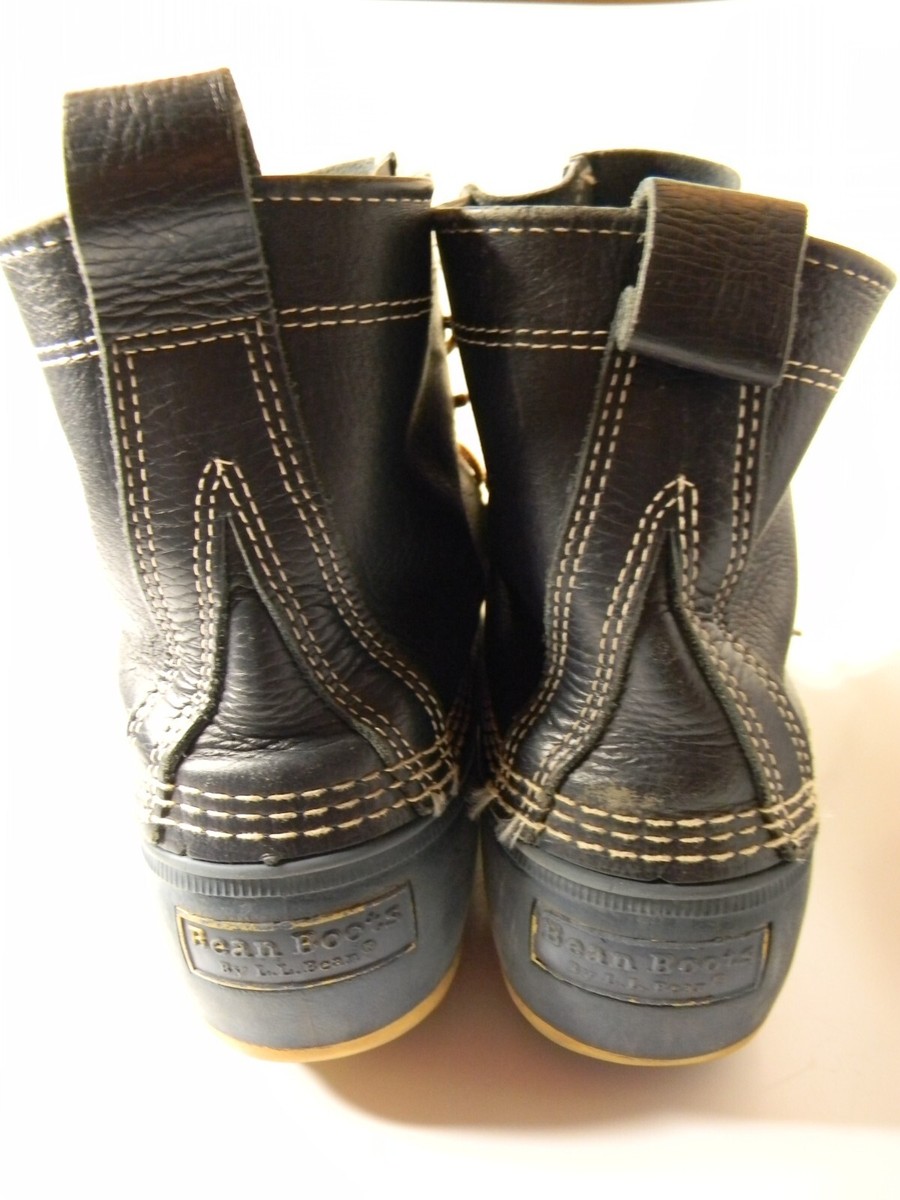 LL Bean Mens Blue Bean Boots Size 10M Made in Maine USA VTG LL BEAN BOOTS USA MAINE-MADE LEATHER NAVY BLUE DUCK  main image 4