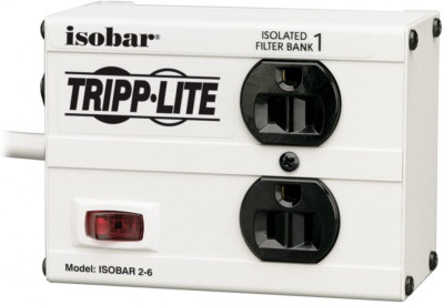 Tripp Lite IBAR2-6D Isobar 2 Outlet Surge Protector Power 2 Outlet, Banks