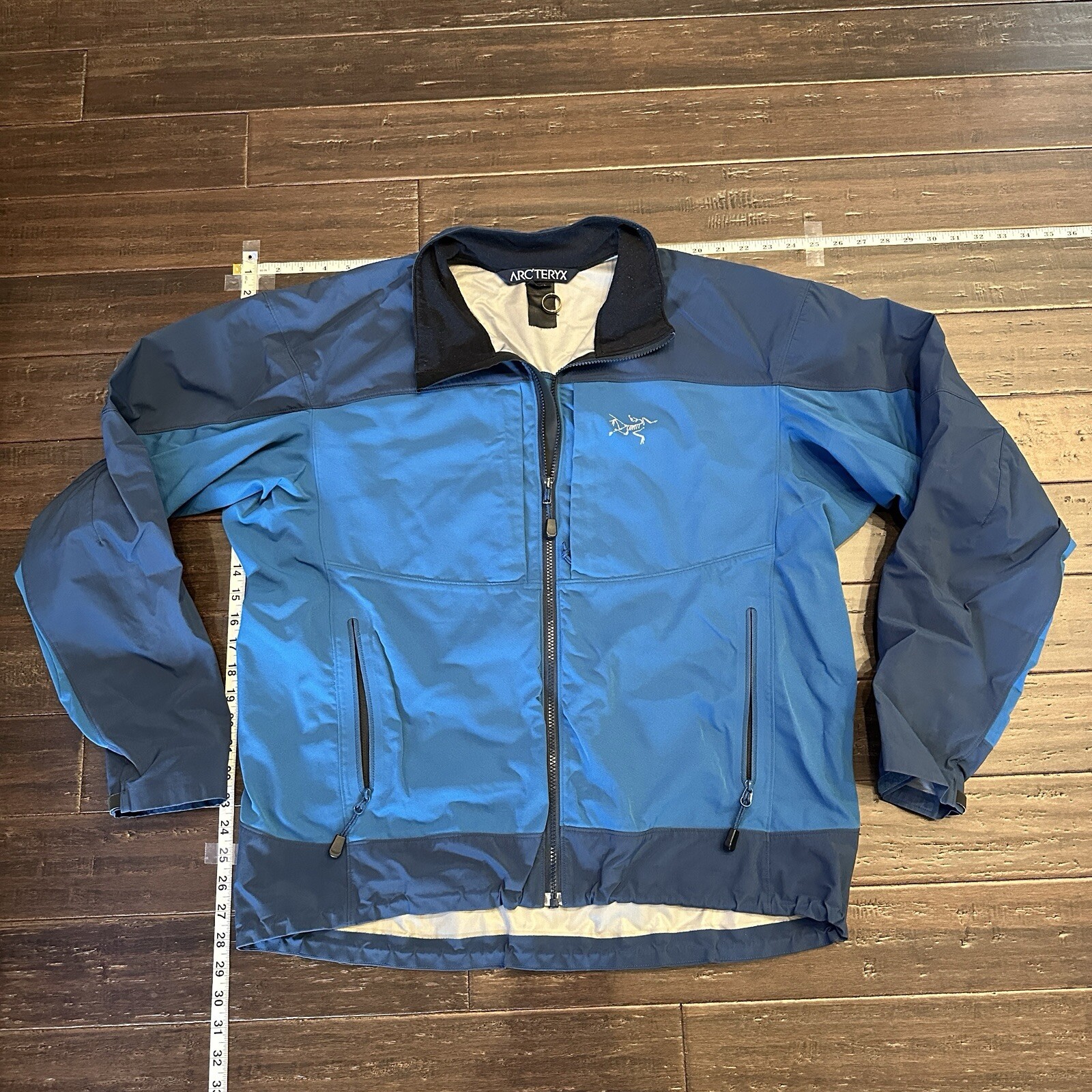 Giacca softshell vintage Arc'teryx uomo Alpha Comp blu bicolore 'Pelican' rara