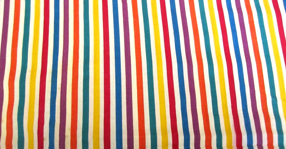 Призмы хлопчатобумажной ткани Hoffman International яркие полоски на белом 2 ярда 23 x 40 - Изображение 2 из 4