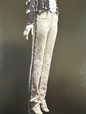 CHANEL 11P VINTAGE NEW TWEED ECRU METROPOLITAN MUSEUM PANTS