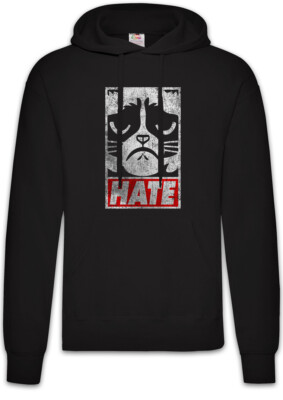 Grumpy Hate Hoodie Sweatshirt Cat Cats Love addicted Addiction Fun Geek Nerd