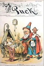 Edmonds NASTY Tariff Bill 1888 DISGUISED as INNOCENT BABY MILLS BILL Puck Cover
