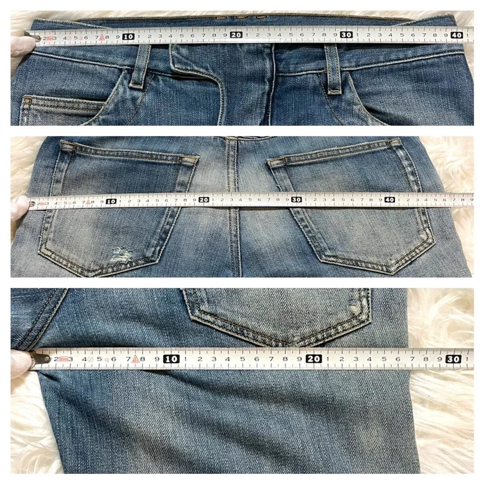 Genuine Magazine Model Balmain Homme Damaged Biker Stretch Denim Pants Jeans 28 - Image 4 of 4