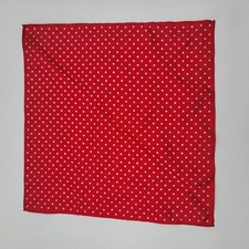 BEAUTIFUL Red With White Stars 100  Silk Pocket Square 13 In Square Classic