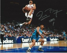 CHARLOTTE HORNETS LEGEND MUGGSY BOGUES SIGNED 8x10 PHOTO 2 w/COA WAKE FOREST