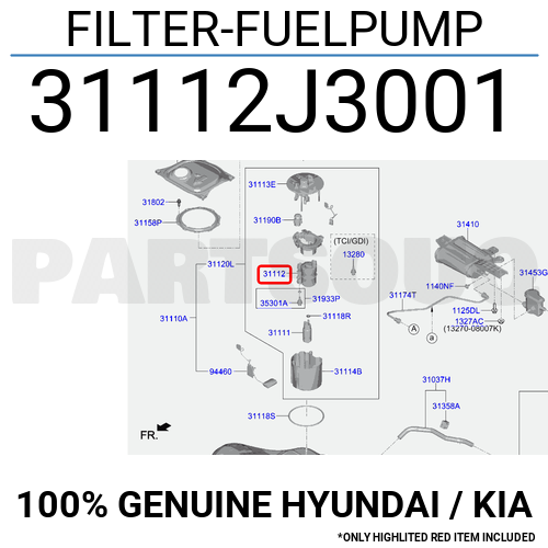 Hyundai kia 31112j3001