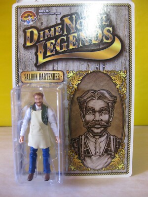 2016 Chicken Fried Toys 3 3/4'' Kickstarter Dime Novel Legends Saloon Bartender