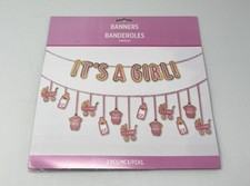 Baby Shower  It  s A Girl   12ft Gender Reveal Gender Party Supplies Pink 2 Row 