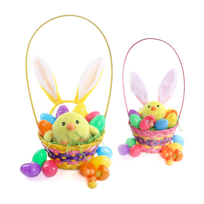 OSTERNKIND DIY GESCHENKKORB SET KUSCHELTIER KAPSELN OHREN EIERSUCHE NIEDLICH KINDERGESCHENK