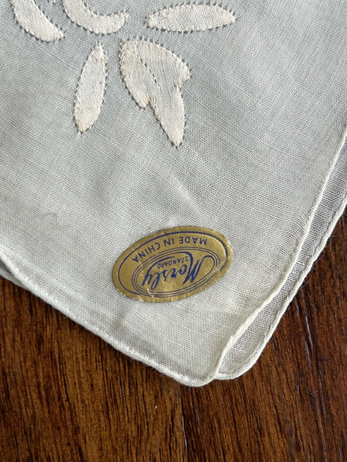 Vintage Handkerchief Hankie Morsly Sheer Blue ETH… - image 2
