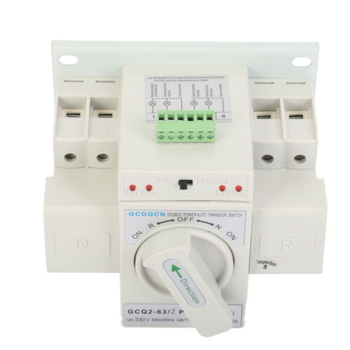 Interruttore di cambio generatore 220 V ATS doppia alimentazione interruttore trasferimento automatico 2P 63A - Foto 10 di 12