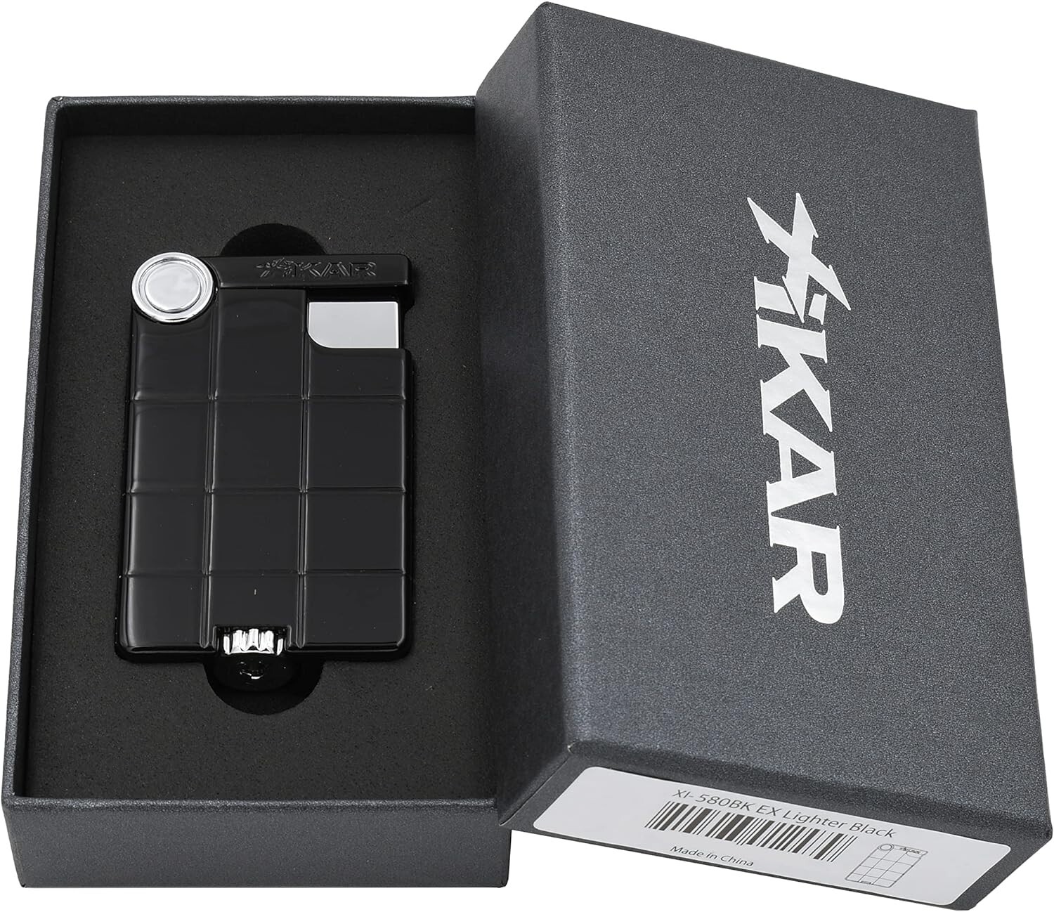 Xikar EX Single Jet Flame Lighter, Windproof, Durable Body, Black