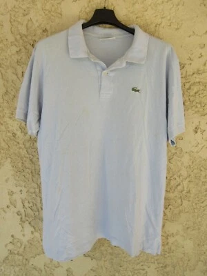 Polo LACOSTE Devanlay vintage made in France ciel coton shirt manches courtes 6 - Photo 1/4