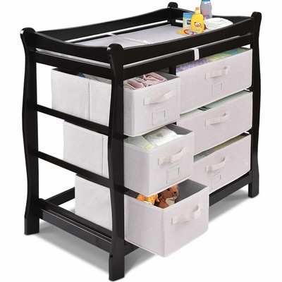 Espresso Sleigh Style Baby Changing Table Diaper 6 Basket Drawer Storage Nursery 6940350842483 Ebay Espresso Sleigh Style Baby Changing Table Diaper 6 Basket Drawer Storage Nursery 6940350842483 Ebay
