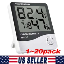 Thermometer Indoor Digital LCD Hygrometer Temperature Humidity Meter Alarm Clock