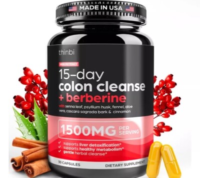 NEW Sealed High Potency Colon Cleanse Berberine Supplement 15-Day Advanced Detox
