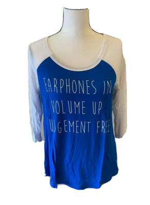 Active Kindness Graphic Tee t-shirt L Blue white New Tween