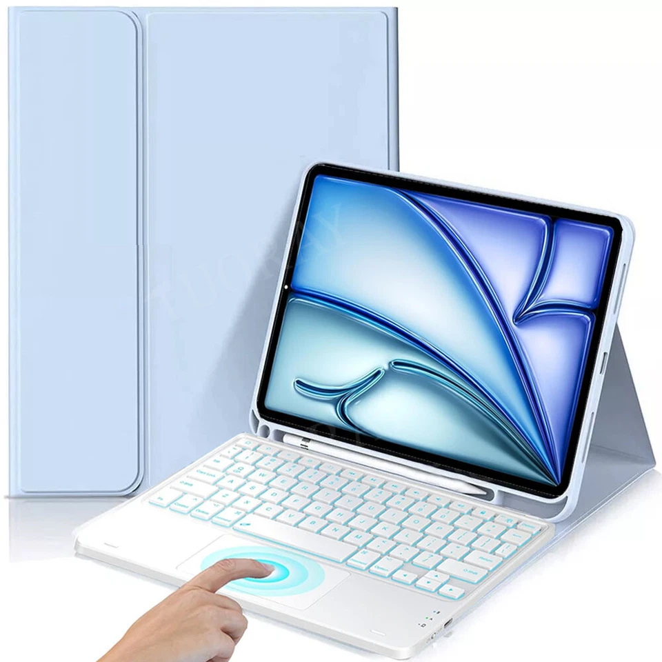 Backlit Touchpad Keyboard Case Mouse For iPad 7/8/9/10th Gen Air 3 4 5 6 Pro 11 - Image 3 of 4