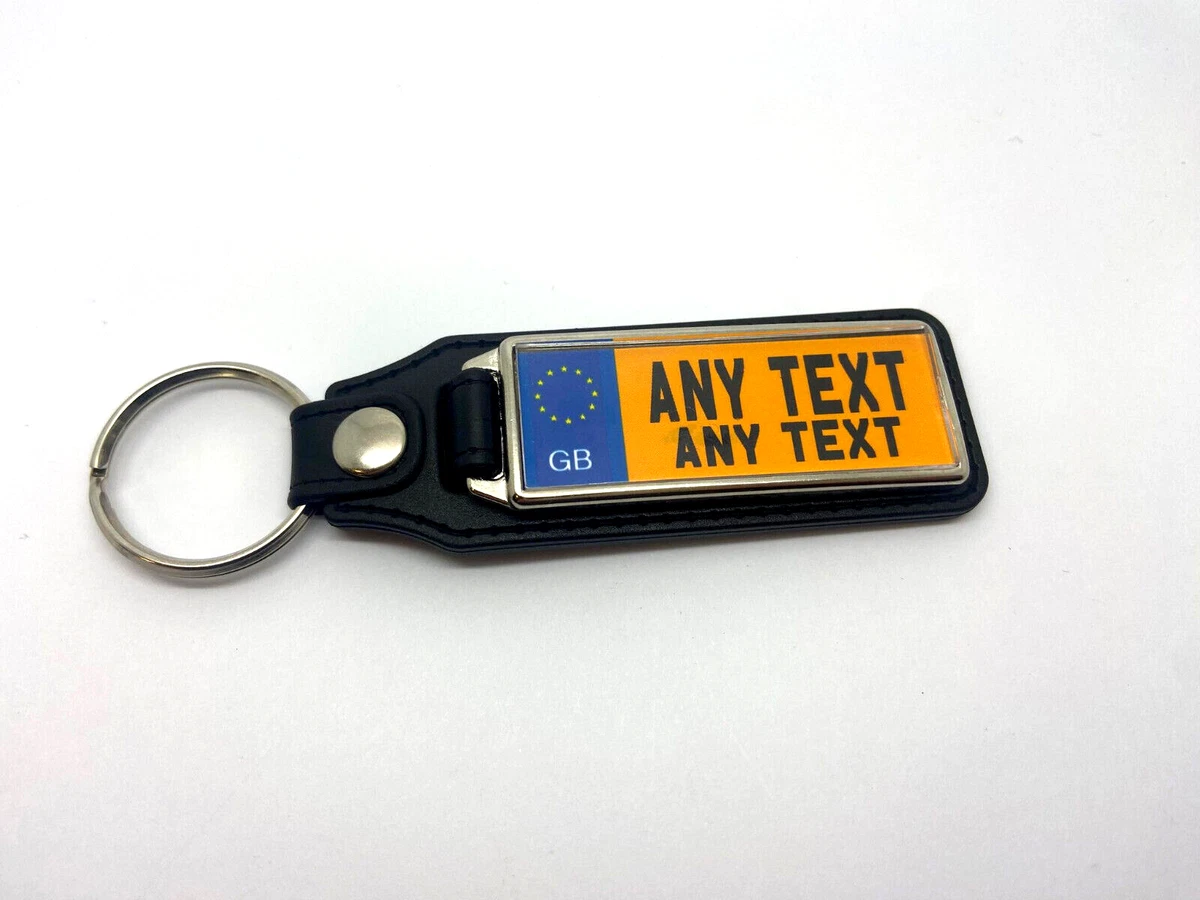 Personalised Registration Plate Keyring Name Reg Number added