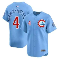 NEW YOUTH Pete Crow-Armstrong #4 Stitched Jersey Blue