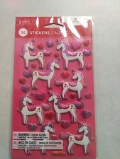 56 Unicorns  Heart Puffy Stickers - By American Greetings