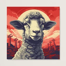 Red Army Sheep Framed Canvas art print