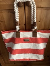 Kangol Stripe Tote Bag Orange Shopping Beach Travel