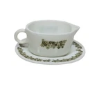 Pyrex Corelle Crazy Daisy Spring Blossom Gravy Boat & Under Plate Set 77B 33