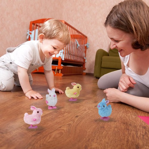 Chick Bunny Wind Up Toys for Kids, 4 PCS Clockwork Novelty Jumping Hopping - Picture 2 of 6