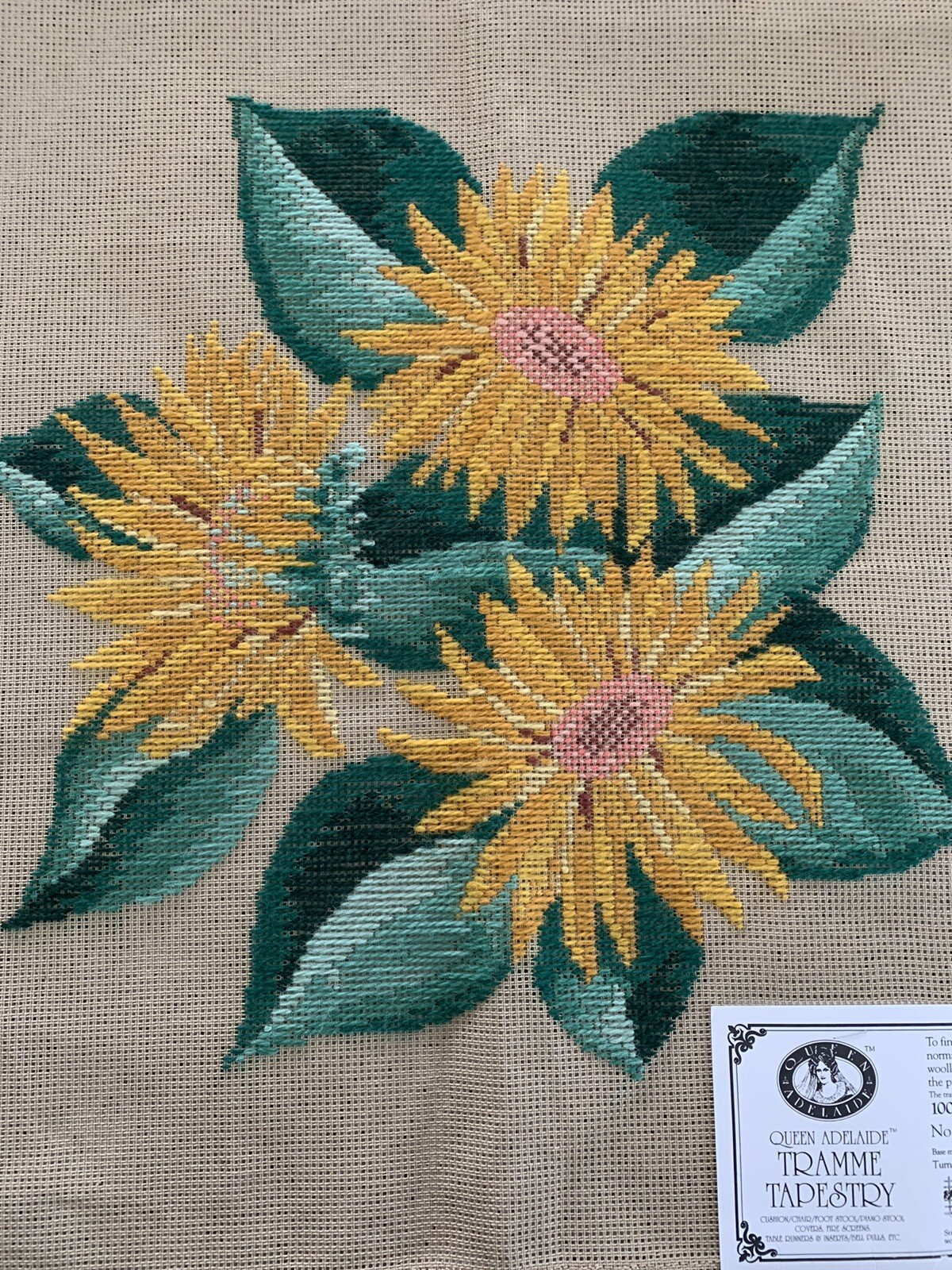 BRAND NEW QUEEN ADELAIDE Trammed TAPESTRY CANVAS No. A221 FLOWERS eBay