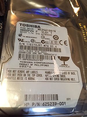 NEW TOSHIBA Hard Drive HDD2F24 625239-001 MK2561GSYN SATA NEW TOSHIBA Hard Drive HDD2F24 625239-001 MK2561GSYN SATA