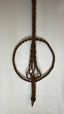 Large Vintage Macrame Plant Hanger Handmade Jute 46  X 17  Hippie Boho 6  Pot