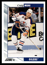 1992 Score Craig Muni #81 Edmonton Oilers Base Set NHL Hockey