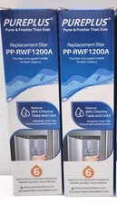 2 Pack PurePlus PP-RWF1200A / PP-RWF1200AS Refrigerator Water Filter Replacement
