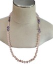 225 Ct Natural Round Rose Quartz & Heart Shape Amethyst Beads Necklace 32" — photo 2