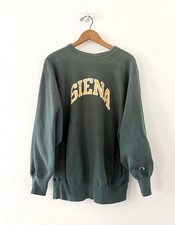 Vintage Champion Distressed Mens Reverse Weave 90s Siena College NY Sweatshirt L