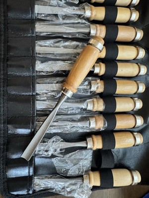 12 pc. Wood Carving Chisel Set, New, In Rolling Pouch