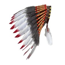 Indian Artificial Feather Headdress Costume Accessories for Halloween Stage
