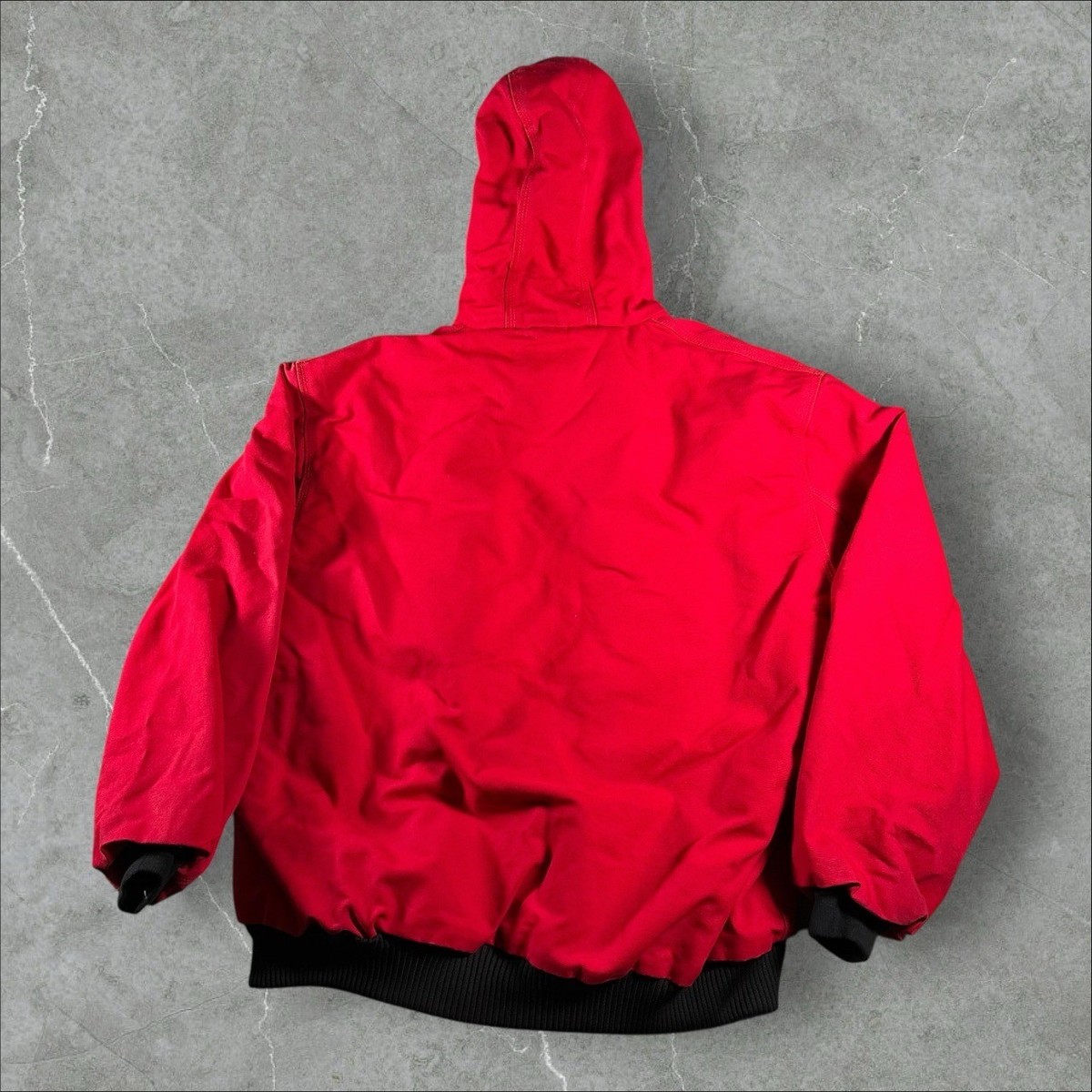 Carhartt Jacket Mens XL Red Hooded Full Zip Active Workwear