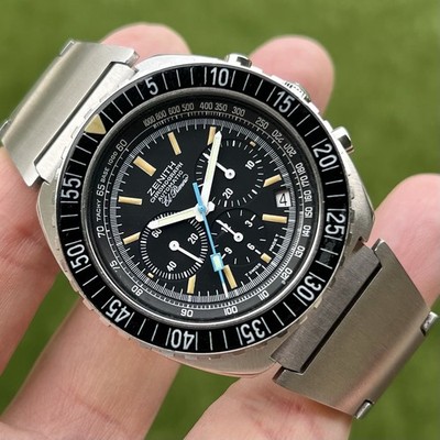 Vintage 1975 Zenith El Primero 01-0190-415, A3822 SUB SEA, Pilot Diver, 1 of 800