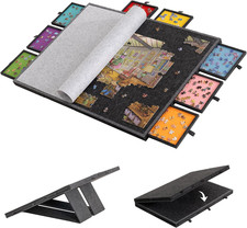 2000 Piece Tilting Foldable Puzzle Board with 8 Colored Drawers Cover, Adjus