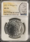 2021-D NGC MS70 MORGAN Silver $1 Dollar Coin Denver Mint MS70 w/Box COA