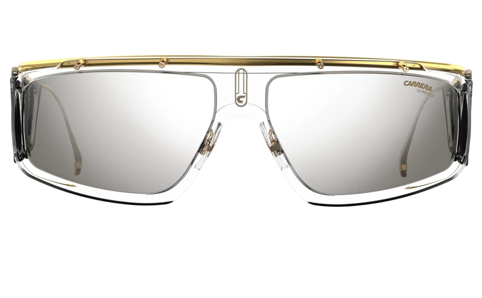 Gafas de sol CARRERA FACER 900 T4 marco de cristal lentes espejadas plateadas ajuste pequeño 62 mm Foto 2 de 4